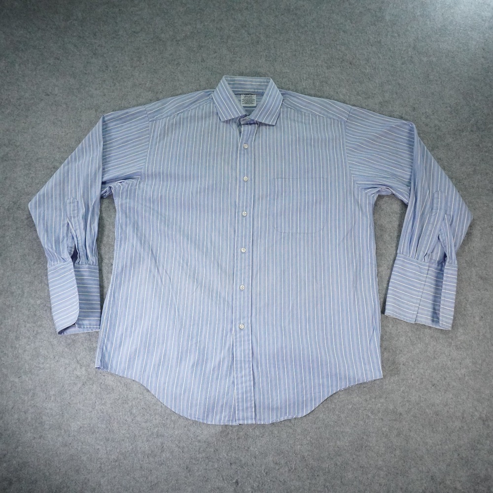 Vintage Brooks Brothers Shirt Mens 15.5 - 2 Stripe French Cuff Long Sleeve USA